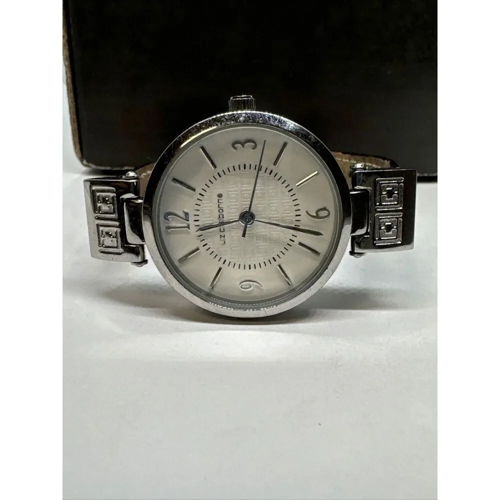Liz Claiborne LC1013 Women's Black Leather Analog Dial Quartz Wrist Watch JNA190